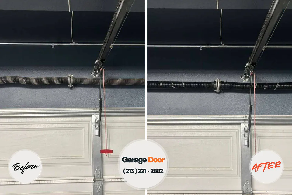 Before and after: garage door repair Lakeview, NY